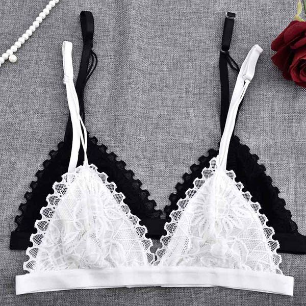 

2019 bra floral lace wire bra bustier sheer seamless bralette transparent cup wireless bras, Red;black