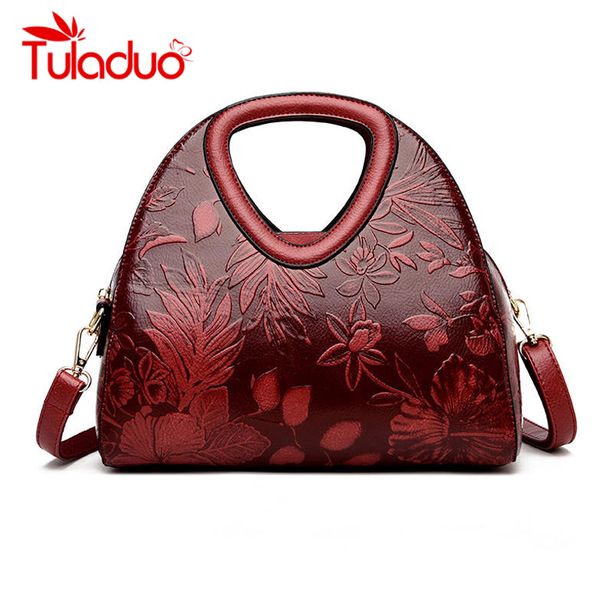 

chinese style embossed women handbag leather female vintage shoulder crossbody bags for women tote ladies hand bags sac a main