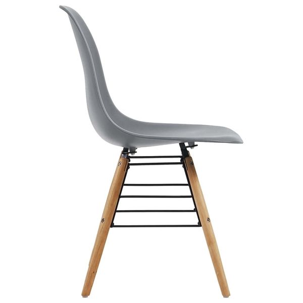 

2 plastic gray dining chairs patio benches