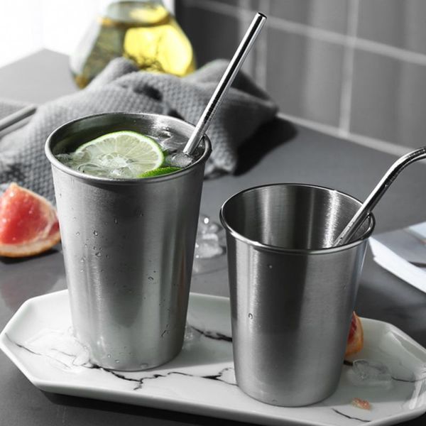 

whloesale 8.5oz 10oz 17oz 304 stainless steel tumbler single wall layer wine beer water egg cup coffee mug collapsible glass ing