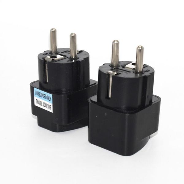 Schwarzer internationaler universeller 2-poliger UK/US/AU-auf-EU-Stecker-Adapter, Italien-Reiseladegerät, elektrischer Stecker-Adapter, Konverter-Buchse