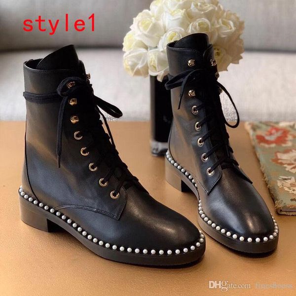 

selling 2019 fashion winter booties ankle boots for women comfortable real leather martin boots ladies shoes, Black