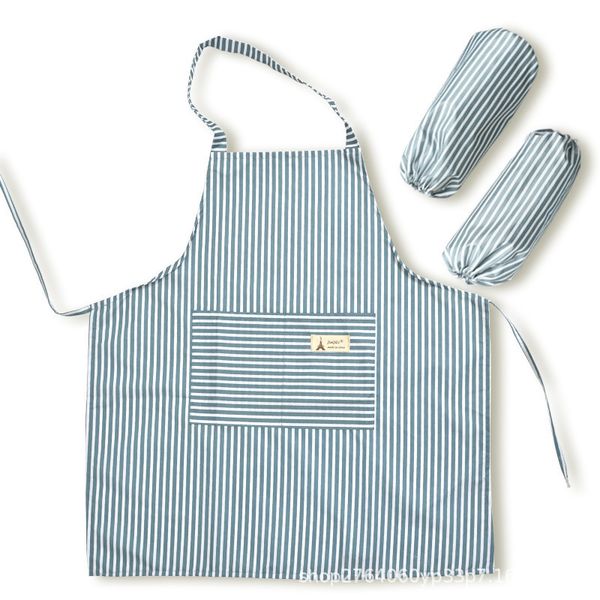 

women aprons stripe kitchen apron with pocket baking pinafore household cleaning cooking apron bib chef cuff and set