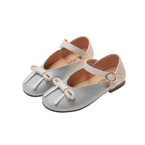 

2020 spring summer children casual shoes girls beach sandals bowtie princess leather shoes girls dance performance, Black;grey