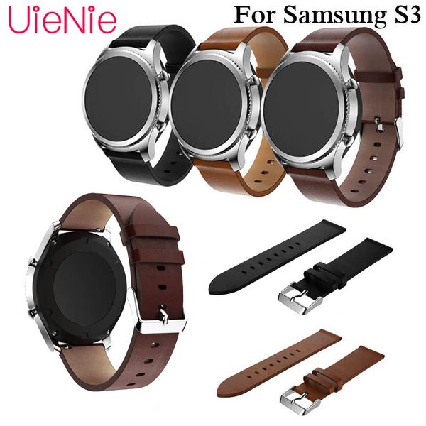 

genuine leather watch strap band for samsung gear s3 frontier classic strap for huami amazfit stratos 2 2s bracelet bands 22mm, Black;brown