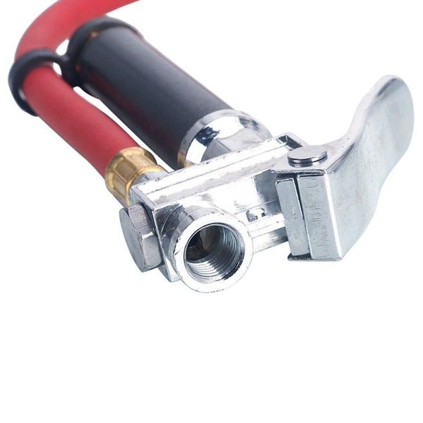 

air pressure filler inflator gauge 12" compressor hose chuck practical
