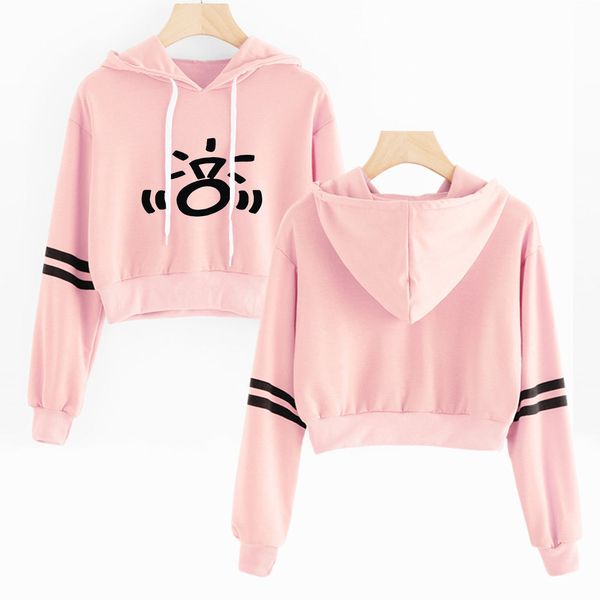 

ariana grande new style series navel hoodie shorts t-shirt women's, Black