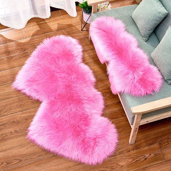 

shaggy red white carpets for modern living room heart fur mats bedroom area rugs solid color hall decoration nordic small rugs