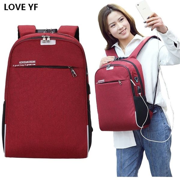 

anti-theft password lock ladies lapbackpack men's usb business travel bag mochilas escolares para adolescentes hombre