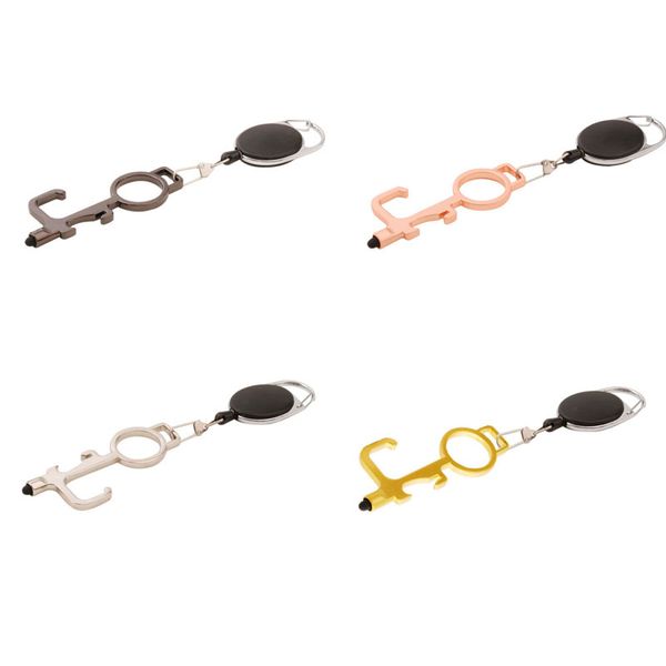 

multifunctional new no touch protective tool keychains press elevator phone button open door handle assistant safety contactless key rings