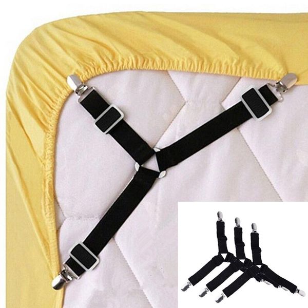 

4pcs stainless steel adjustable elastic bed sheet fasteners sofa cover mattress cover corner holder clip fasteners clothes pegs