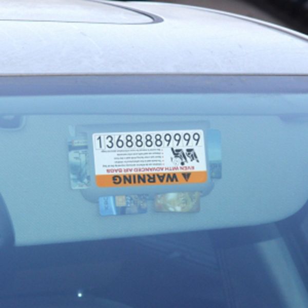 

auto sun visor organizer card holder slot plate holder with temporary parking number storage stowing tidying car-styling