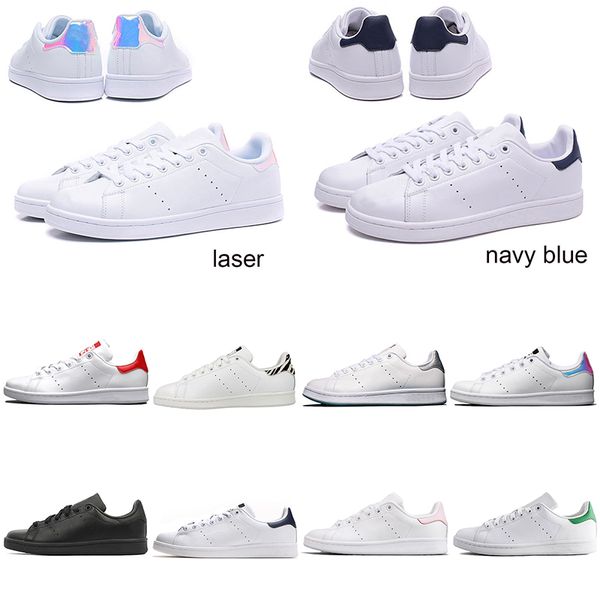 

good quality various colors mens womens stan skateboarding shoes smith laser navy bule red pink black green sliver sneakers