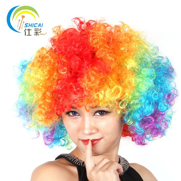

fans explosive head wig dance bar wedding party dress performance props wig funny fluffy funny clown caps ing