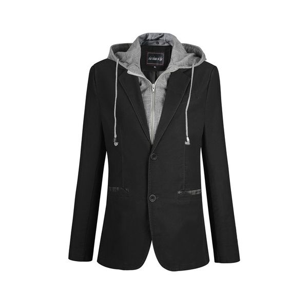 

the spring and autumn period and the new measures of men's hooded small suit false man two big yards single suit, White;black