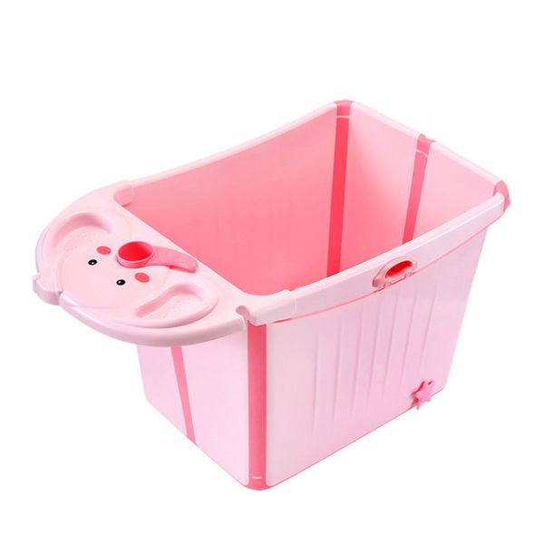 

baby folding tub children's bathing bucket large household can sit baby tub children bathing barrel barrel