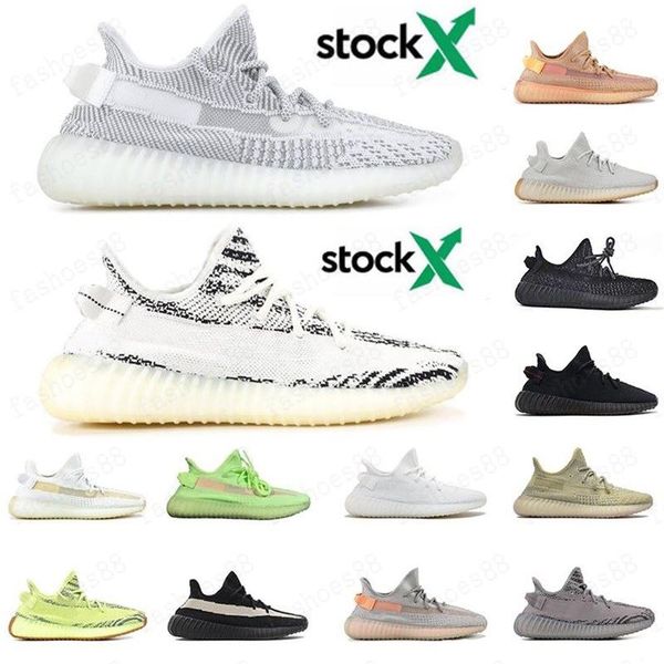 

2020 new kanye black static west running shoes women mens 3m reflective synth antlia gid clay zebra beluga true form sneakers
