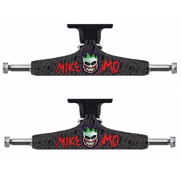

royal 2pcs black skateboard trucks 5.25" middle hollow truck skate board bridge for skate deck aluminum skateboard bracket