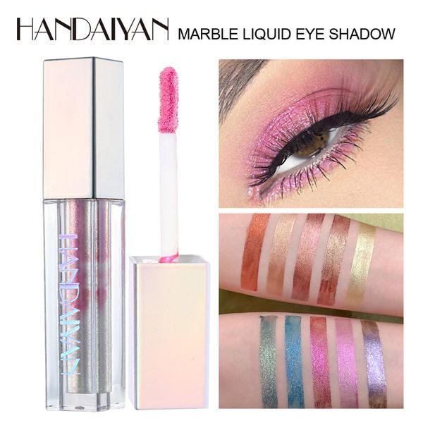

handaiyan holographic laser liquid eyeshadow 10 color glitter shimmer waterproof lasting pigment metallic satin eye makeup