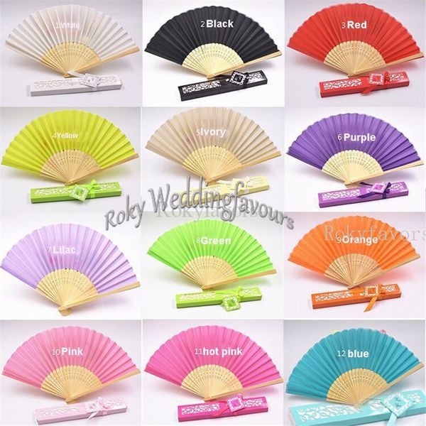 

20pcs silk fan beach and tropical themed wedding favors with laser cut gift box package bridal shower event table decor anniversary gifts