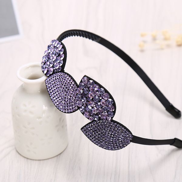 

korea sweet simple crystal rhinestone headbands girl cute full diamond fine flower hairbands for women fashion hair accessories