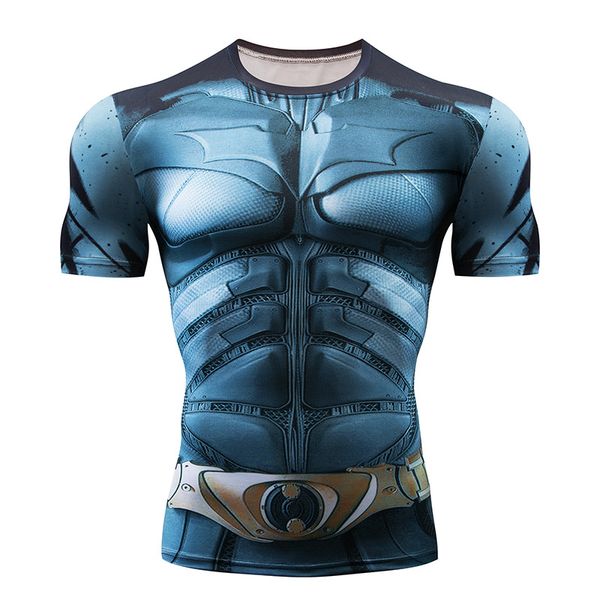 

new muscle man running shirt men's t-shirt long-sleeved compression shirt gym t-shirt fitness sports, Black;blue