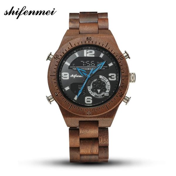 

shifenmei men watch luxury watches wooden quartz luxury watches for dad gift reloj customize logo relojes hombre, Slivery;brown