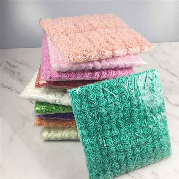 

144pcs heads mini foam rose artificial flower bouquet multicolor rose wedding flower decoration scrapbooking fake flower.j