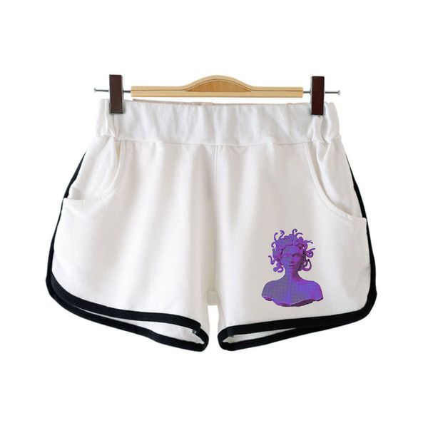 

2019 new vaporwave electronic dance music 2d print women shorts clothes harajuku ladies kawaii shorts, White;black