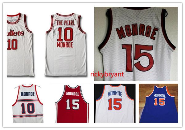 

NCAA баскетбол колледж Winston Salem Earl Перл Монро Джерси атавизма Балтимор сетка сшитой вышивка на заказ большого размера S-5XL