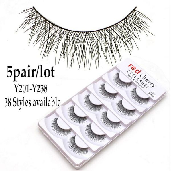 

5 pairs/lot red cherry false eyelashes natural long professional makeup big eyes fake eyelashes 38 styles available