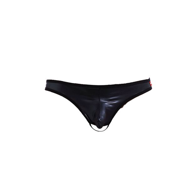 Spandex Männer Sexy Tangas G String Jockstrap Homosexuell Unterwäsche Schwarz Kunstleder Offenen Hintern Unbedrängt Ouvert Sissy Höschen Thongs153o