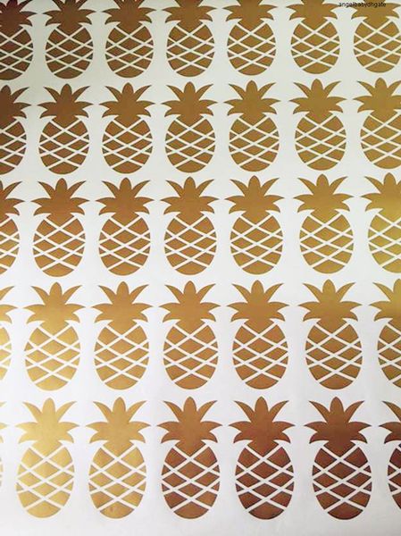 

special 35pcs/set golden pineapple vinyl wall color sticker decals personalized home decoration size 8 x 13 cm