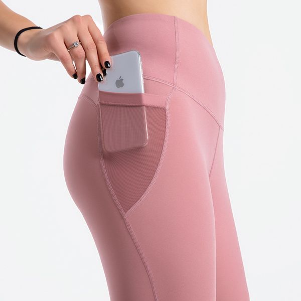

pocket sports yoga pants high waist sports leggings gym fitness female yoga leggings training running pants sportswear female, White;red