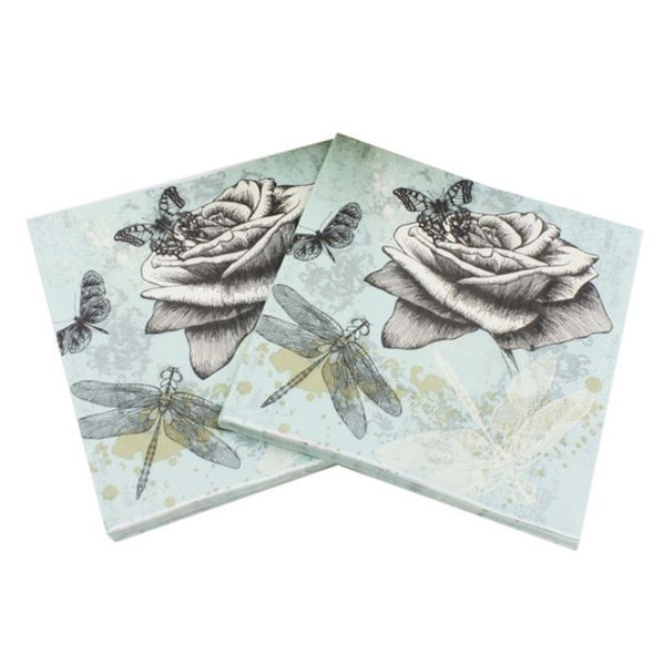 

20pcs/pack 33*33cm event & party tissue birthday flower with ring paper napkins wedding napkin supply party decoration