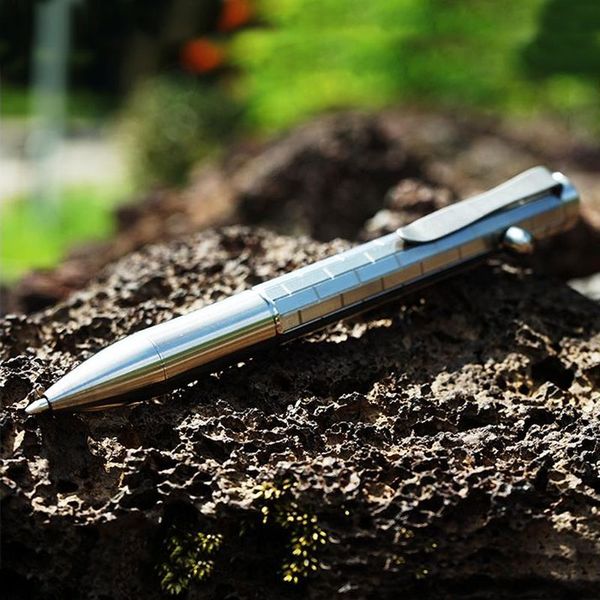 

tc4 titanium alloy action bolt tactical pen pocket signature pen portable ballpoint pen g2 metal refill