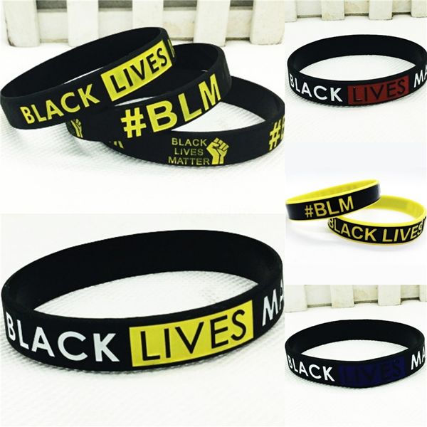 

black lives matter10 1 pcs mix colors letters print silicone bracelet wristband elastic rubber friendship bracelets men women jewelry #63757
