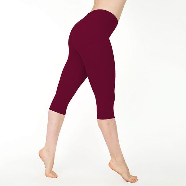 

yoga outfits women casual sport gym high waist stretch workout pants calf-length trousers exercise training home wear lady summer solid, White;red