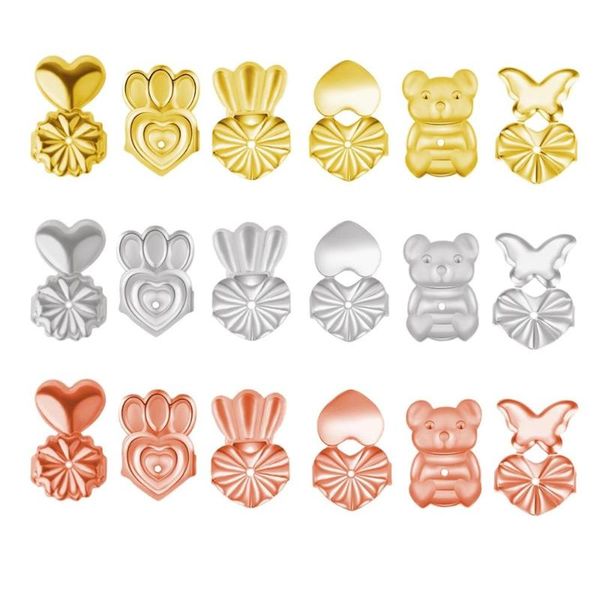 

balanbiu women earrings back lifter gold color silver color copper butterfly heart love earrings new fashion jewelry accessories, Golden;silver