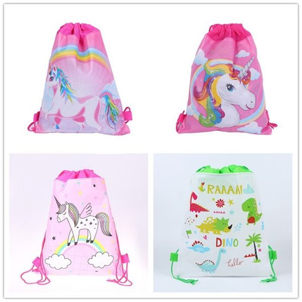 

kids unicorn dinosaurs drawstring bag cartoon drawstring backpack storage bags kids outdoor casual girl's knapsack drawstring bags mfj5