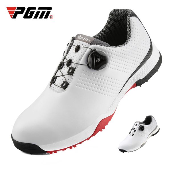 

new arrival men's waterproof golf shoes breathable anti-skid spikes shoes male rotating buckle shoeslace sneakers d0798