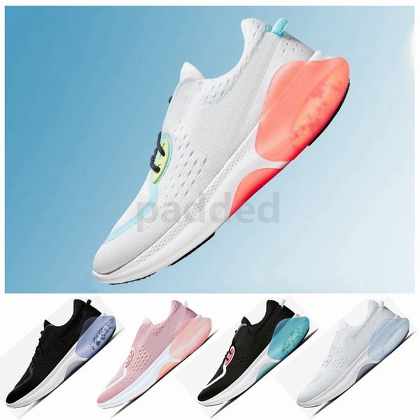 

new joyride dual run running shoes stretch knit air cushion mens trainers women designer sport des chaussures utility sneakers, White;red