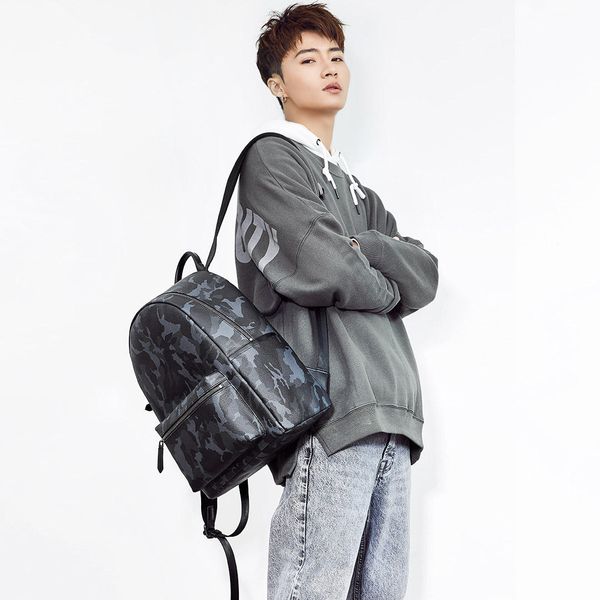 

vllicon leather backpack camouflage 14inch lapshoulder bag outdoor travel from mijiayoupin