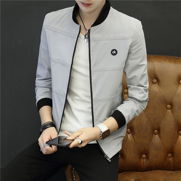 

men's jackets 2021 autumn winter mens jacket stand collar windbreaker male baseball casual thin size m-4xl, Black;brown