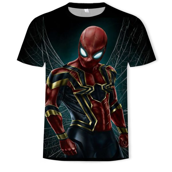 

mens designer street youth marvel spider-man 3d printed t-shirt tide brand short sleeve, White;black