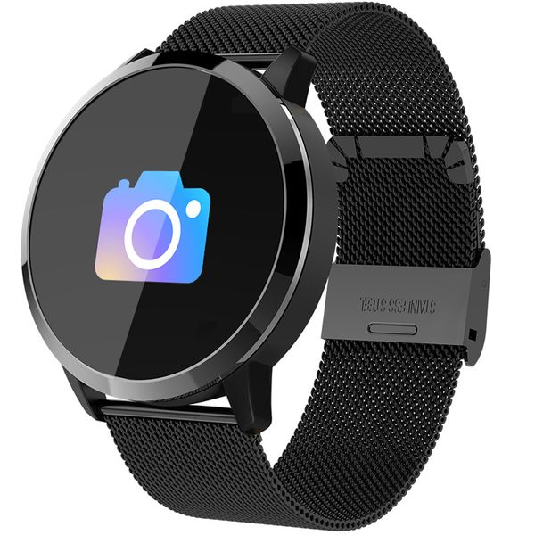 

fitness q8 smart watch men women oled screen heart rate monitor blood pressure touch waterproof sport wristwatch for android ios, Slivery;brown