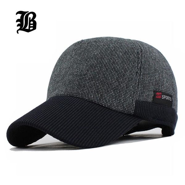 

flb] warm winter thickened baseball cap with ears men's cotton hat snapback winter hats ear flaps for men women hat wholesale, Blue;gray