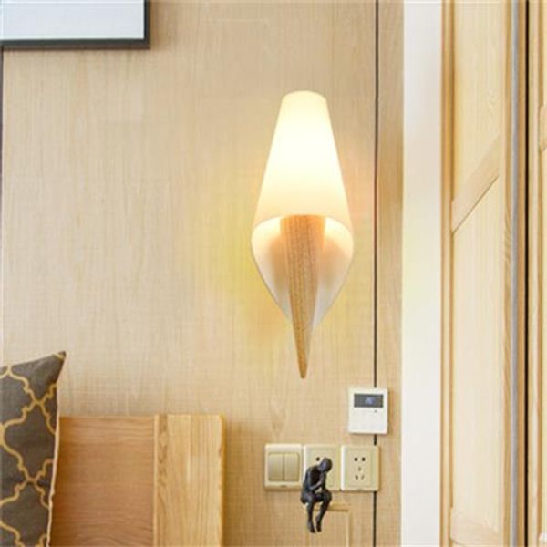 Modern led kapalı ahşap duvar fikstürü armatür camı aplik ışıkları koridor banyo yatak odasında ev dekor MYY Başucu monte lambalar