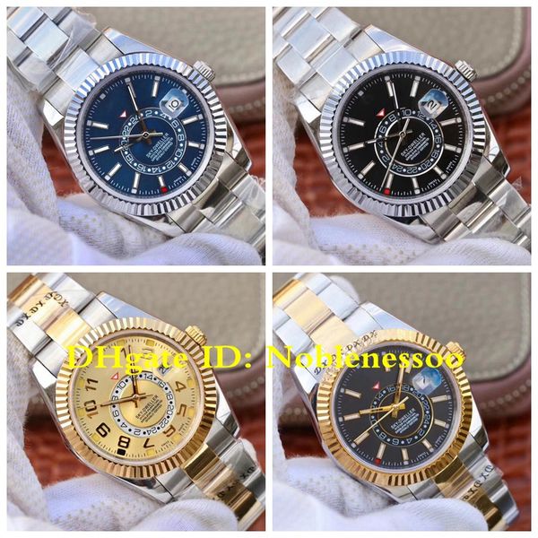 

9 цвет швейцарский кал.9001 механизм Mens 42mm Sky-Dweller 326939 326934 326933 GTM 24 часа Workin 904L стальные автоматические часы мужские часы