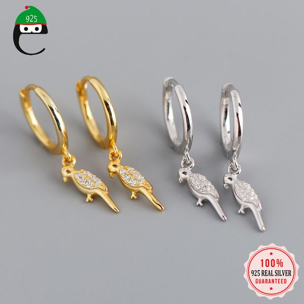 

2020 new small authentic 925 sterling silver stud earrings for fashion women birds charm small studs earring jewelry gift da677, Golden;silver